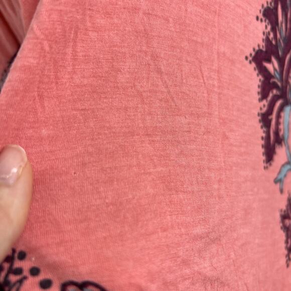 Free People Top Womens XS Pink‎ Floral Maui Wowie Boho Whimsical Flowy Festival - Picture 3 of 12